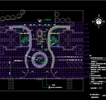 居住区道路景观设计，道路景观CAD施工方案