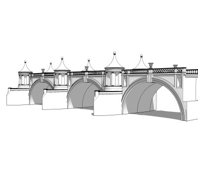 拱桥草图大师模型下载，sketchup拱桥模型分享