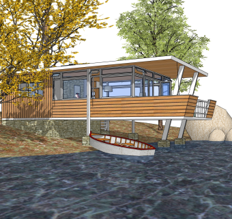 现代度假别墅草图大师模型，sketchup别墅su模型下载