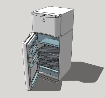 冰箱草图大师 模型，冰箱 sketchup模型下载