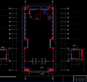 售楼处大门楼幕墙建筑施工图，售楼处幕墙CAD施工图纸下载