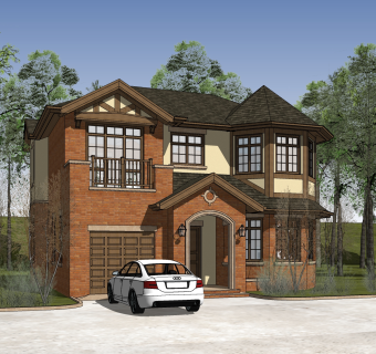 现代简约独栋别墅草图大师模型下载，独栋别墅sketchup模型