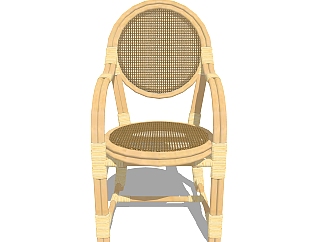 简欧木质单椅草图大师模型，单椅sketchup模型下载