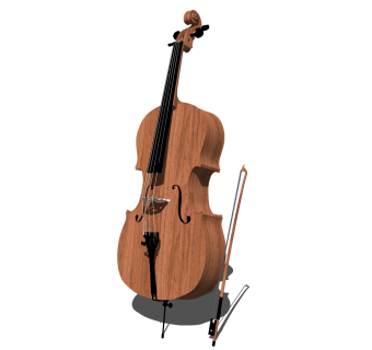现代小提琴草图大师模型，小提琴sketchup模型下载