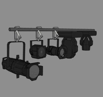  现代筒灯SU模型，筒灯草图大师模型下载