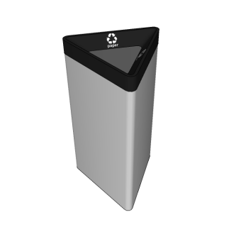 现代金属垃圾桶草图大师模型，垃圾桶SU模型下载