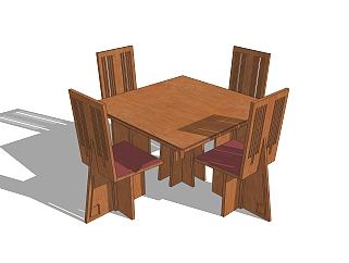 现代实木<em>餐桌</em>椅免费su模型，实木<em>餐桌</em>椅sketchup模型...