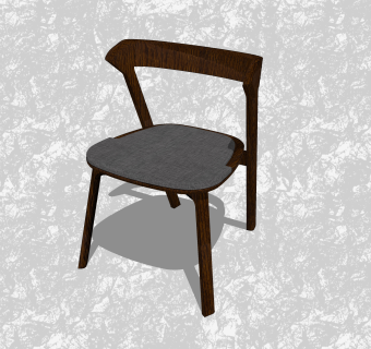 现代创意小座椅su模型，背靠椅草图大师模型下载