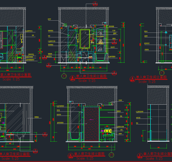 标准房卫生间立面详图cad施工图下载、标准房卫生间立面详图dwg文件下载