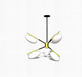 现代简约吊灯草图大师模型，吊灯skp模型下载