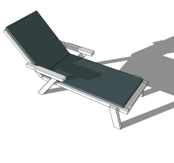 现代简约户外躺椅草图大师模型，户外躺椅SU模型