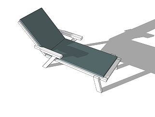现代简约<em>户外躺椅</em>草图大师模型，<em>户外躺椅</em>SU模型