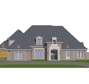 美式别墅草图大师模型，别墅SKB文件下载