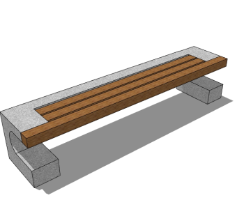 条形座椅SU模型下载，长椅skb模型下载