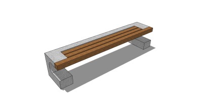 条形座椅SU模型下载，长椅skb模型下载