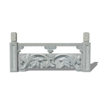 中式石材栏杆SU模型，石材栏杆SKB文件下载