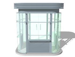 现代玻璃房SU模型，玻璃房SKB文件下载