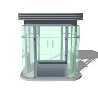 现代玻璃房SU模型，玻璃房SKB文件下载