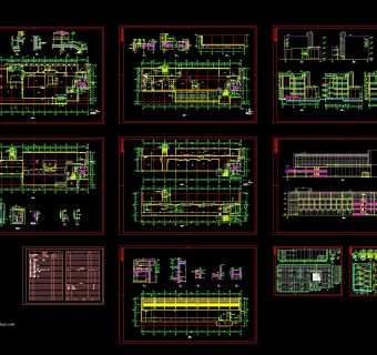 四层框架结构厂区办公楼建筑设计图纸，办公楼CAD设计图纸下载