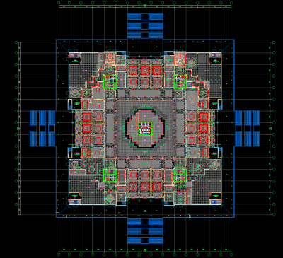 灵光宝殿CAD施工图，寺庙CAD建筑图纸下载