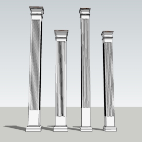 希腊多立克罗马柱草图大师模型，柱子sketchup模型下载