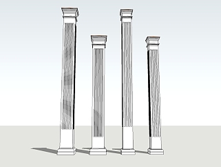 <em>希腊</em>多立克罗马柱草图大师模型，柱子sketchup模型下载