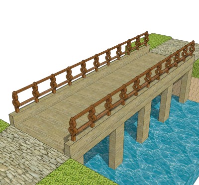 现代桥梁草图大师模型下载，sketchup桥梁su模型分享