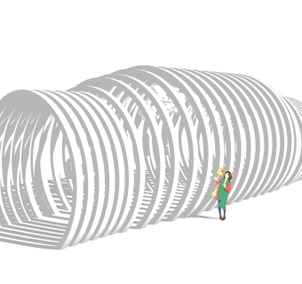 现代风格廊架sketchup模型下载