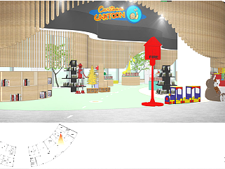 室内儿童游乐园亲子活动文化艺术馆施工图CAD图纸，艺术馆cad设计图纸下载