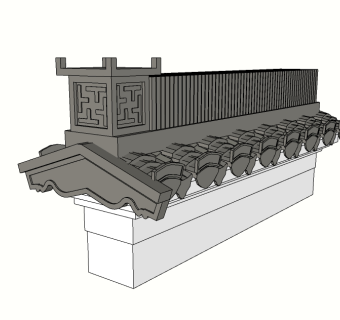 徽派马头墙skp文件下载，马头墙SU模型下载