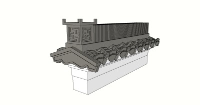 徽派马头墙skp文件下载，马头墙SU模型下载