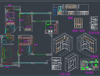CAD衣柜图库大全,图库CAD建筑图纸下载