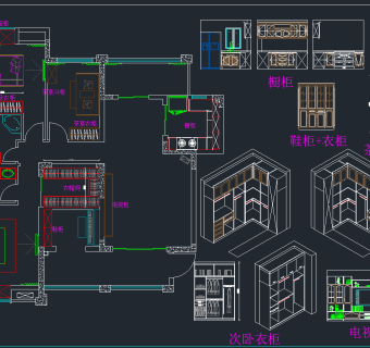 CAD衣柜图库大全,图库CAD建筑图纸下载