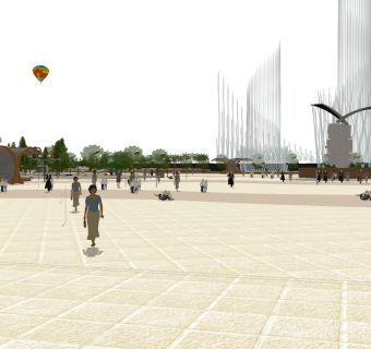 现代公园景观草图大师模型，公园sketchup模型免费下载