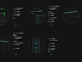 某地下车库坡道钢骨架玻璃雨棚结构施工图，雨棚CAD工程图下载