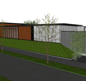 中式售楼处skb模型分享，售楼中心SU模型下载