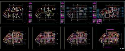 美容院CAD施工图，CAD全套工程图纸下载