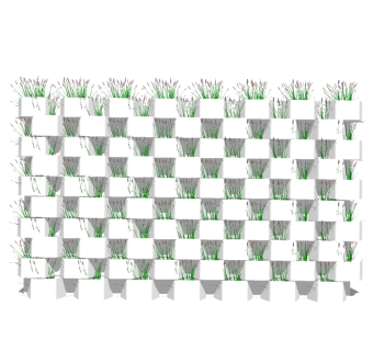 现代绿植墙 SU模型免费下载，绿植墙skb模型分享
