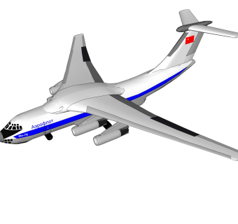 现代苏联伊尔76运输机草图大师模型，运输机su模型下载
