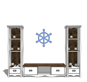 地中海电视柜组合su模型，柜子草图大师模型下载