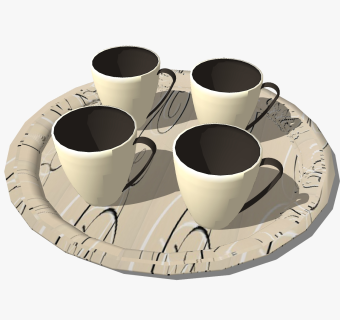  现代美式咖啡杯草图大师模型，咖啡杯sketchup模型下载