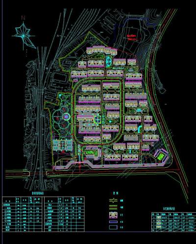 小区规划方案施工图CAD图纸下载
