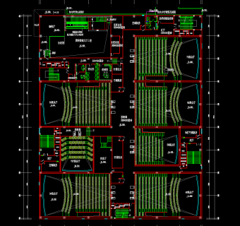 国际影城装饰施工图，CAD建筑图纸免费下载