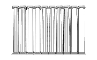爱奥尼克罗马柱skp文件下载，罗马柱草图大师模型