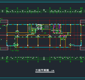 综合办公楼建筑CAD施工图，办公空间CAD施工图纸下载