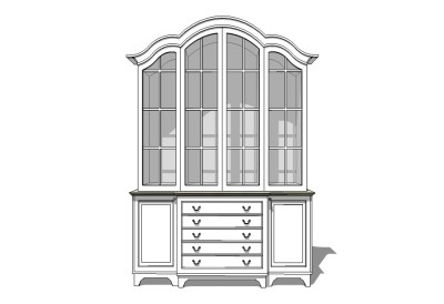欧式装饰柜酒柜sketchup模型，柜子草图大师模型下载
