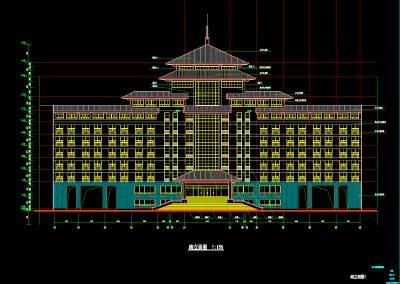 高校教学楼外墙装饰建筑施工图，教学楼CAD施工图纸下载