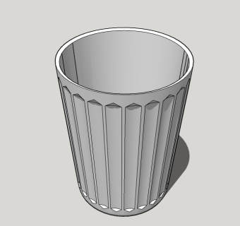 现代简约垃圾桶草图大师模型，垃圾桶SU模型下载
