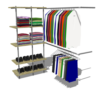 现代衣服草图大师模型，衣服SU模型下载