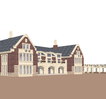 欧式沿街商业建筑草图大师模型，沿街商业建筑sketchup模型免费下载